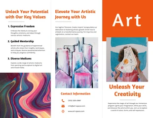 Free  Template: White and Orange Minimalist Clean Art Brochure