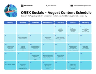 Free  Template: Content Schedule Template