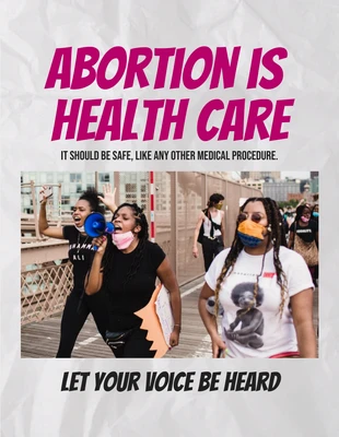 Free  Template: Light Grey Simple Texture Abortion Health Care Pro-Choice Poster