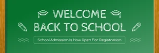 Free  Template: Bannière verte simple de bienvenue à l'école