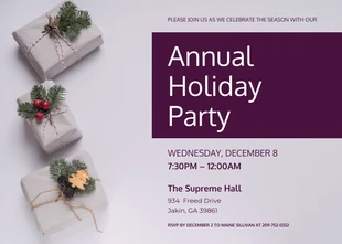 premium  Template: Violet Holiday Party Invitation