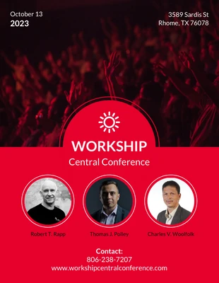 Free  Template: Red Conference Church Flyer