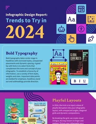 premium  Template: Tendances en matière de conception d'infographie 2024