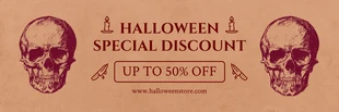 Free  Template: Light Brown Classic Retro Halloween Banner