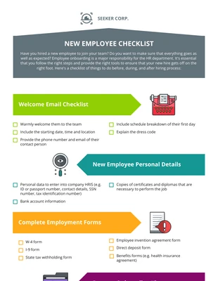 Free  Template: Employee Orientation Checklist