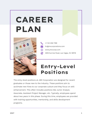 Simple Blue Purple Career Plan