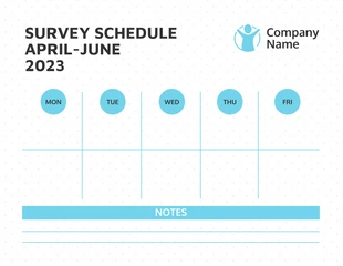 Free  Template: White And Blue Clean Survey Schedule Template