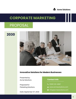 Free  Template: Corporate Marketing Proposal