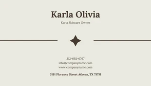 Cream & Brown Minimalist Aesthetician Business Card - page 2