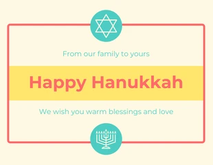 Free  Template: Bright Vintage Hanukkah Card