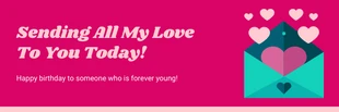 premium  Template: Bannière d'anniversaire en forme de coeur rose