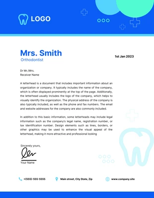Free  Template: White And Blue Modern Playful Doctor Letterhead Template
