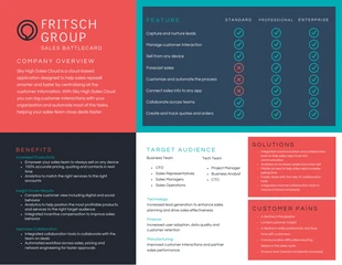 business  Template: Red Teal And Black Simple Sales Battlecards Cards