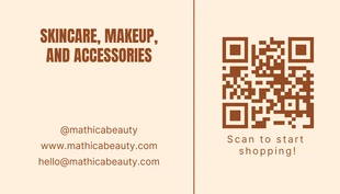 Beige And Brown Simple Beauty Business Card - Seite 2