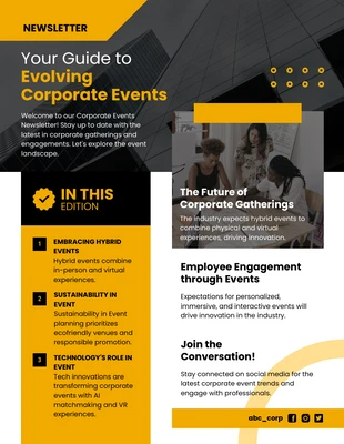 Free  Template: Corporate Events Newsletter