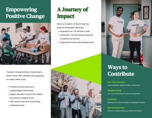 White Green Charity Brochure - صفحة 2