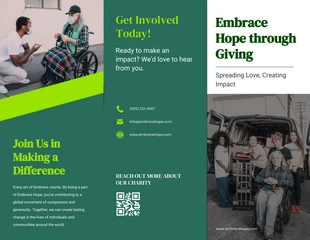 Free  Template: White Green Charity Brochure