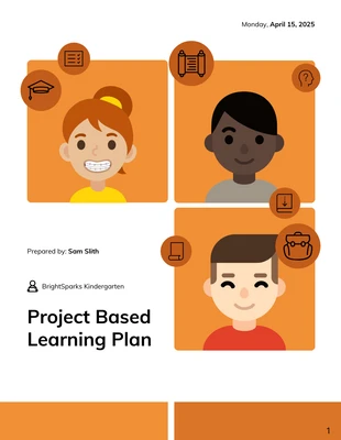 Free  Template: Modèle de plan de cours pour l'enseignement en orange et blanc