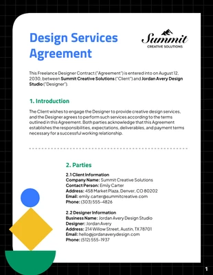 business interactive Template: نموذج عقد مصمم مستقل