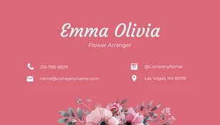 White Red Floral Business Card - صفحة 2