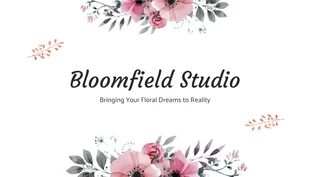 White Red Floral Business Card