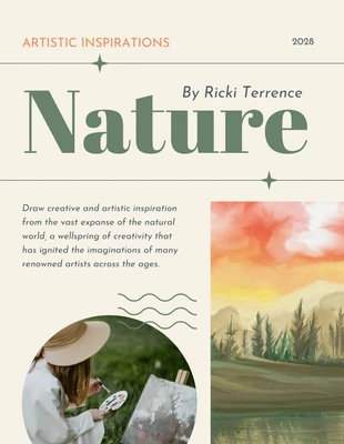 Free  Template: Green and Orange Art Book Cover