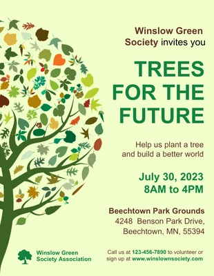 Free  Template: Illustrative Tree Planting Event Poster