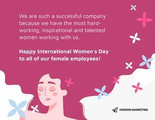 Free  Template: Cartão do Dia Internacional da Mulher