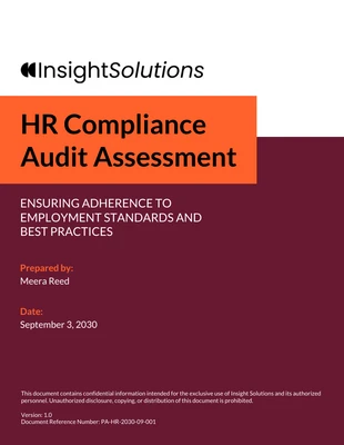 Free  Template: Vorlage für ein HR-Compliance-Audit