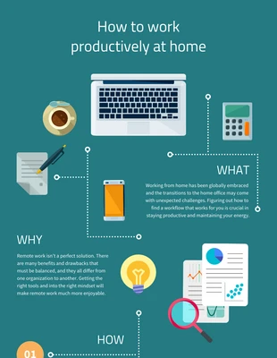 business  Template: Work Productively at Home Infographic