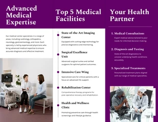 Minimalist Clean White and Purple Medical Tri-fold Brochure - Seite 2