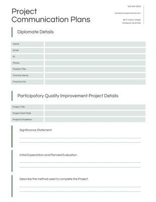 Free  Template: Simple Green White Project Communication Plans