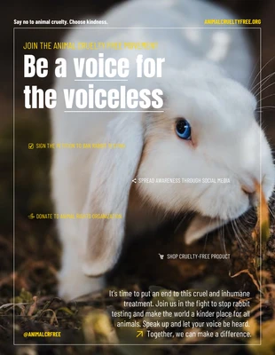 Free  Template: Fotohintergrund-Tierkampagnenplakat