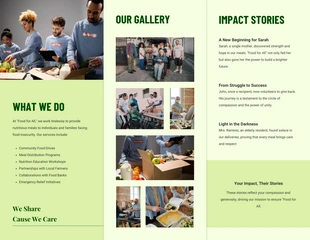 Green Minimalist Food Charity Tri Fold Brochure - Página 2