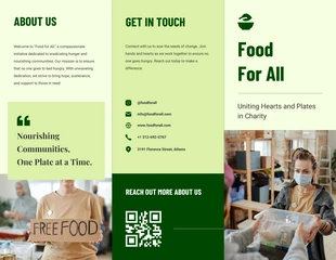 Free  Template: Green Minimalist Food Charity Tri Fold Brochure