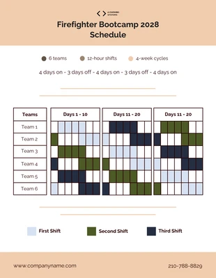Free  Template: Simple Firefighter Bootcamp Schedule Template