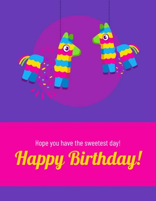 Free  Template: Cartão de aniversário Pinata Candy