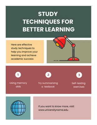 Free  Template: Einfache Pastellfarben Lerntechniken für besseres Lernen Poster