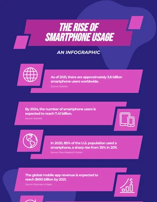 Free  Template: Lila und rosa einfache Technologie-Infografik