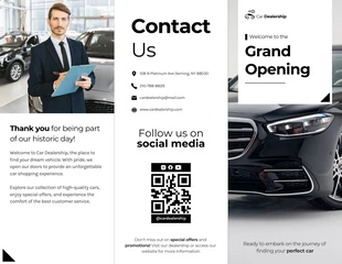 business  Template: Car Dealership Grand Opening Brochure