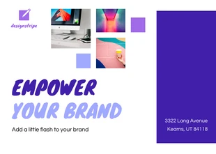 Free  Template: Carte postale d'entreprise au design violet