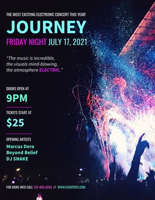 premium  Template: Neon Electronic Music Concert Poster
