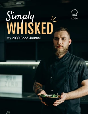 Free  Template: Capa de livro de diário de comida com fotos modernas pretas