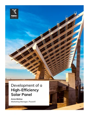 business  Template: Energia solare Modello di libro bianco tecnico