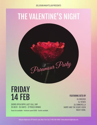 Free  Template: Flyer du club de la Saint-Valentin