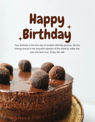 Free  Template: Flyer joyeux anniversaire gris clair et marron