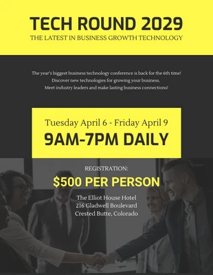 Free  Template: Yellow Tech Conference Event Flyer