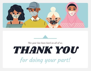 Free  Template: Máscaras comunitarias Tarjeta de agradecimiento