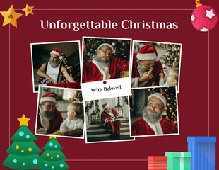 Free  Template: Collage de Navidad elegante granate divertido