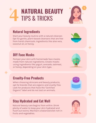 premium  Template: Beige And Brown Aesthetic Beauty Tips Infographic Poster